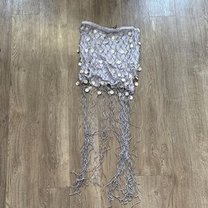 Elegant Gray Tassel Skirt